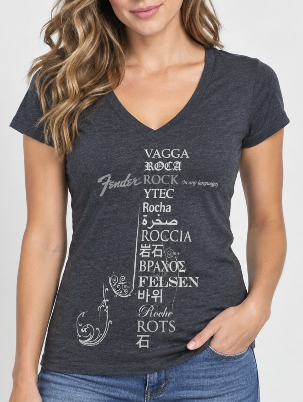 Fender Women's Rock Around the World Guitar Graphic T-Shirt Size S